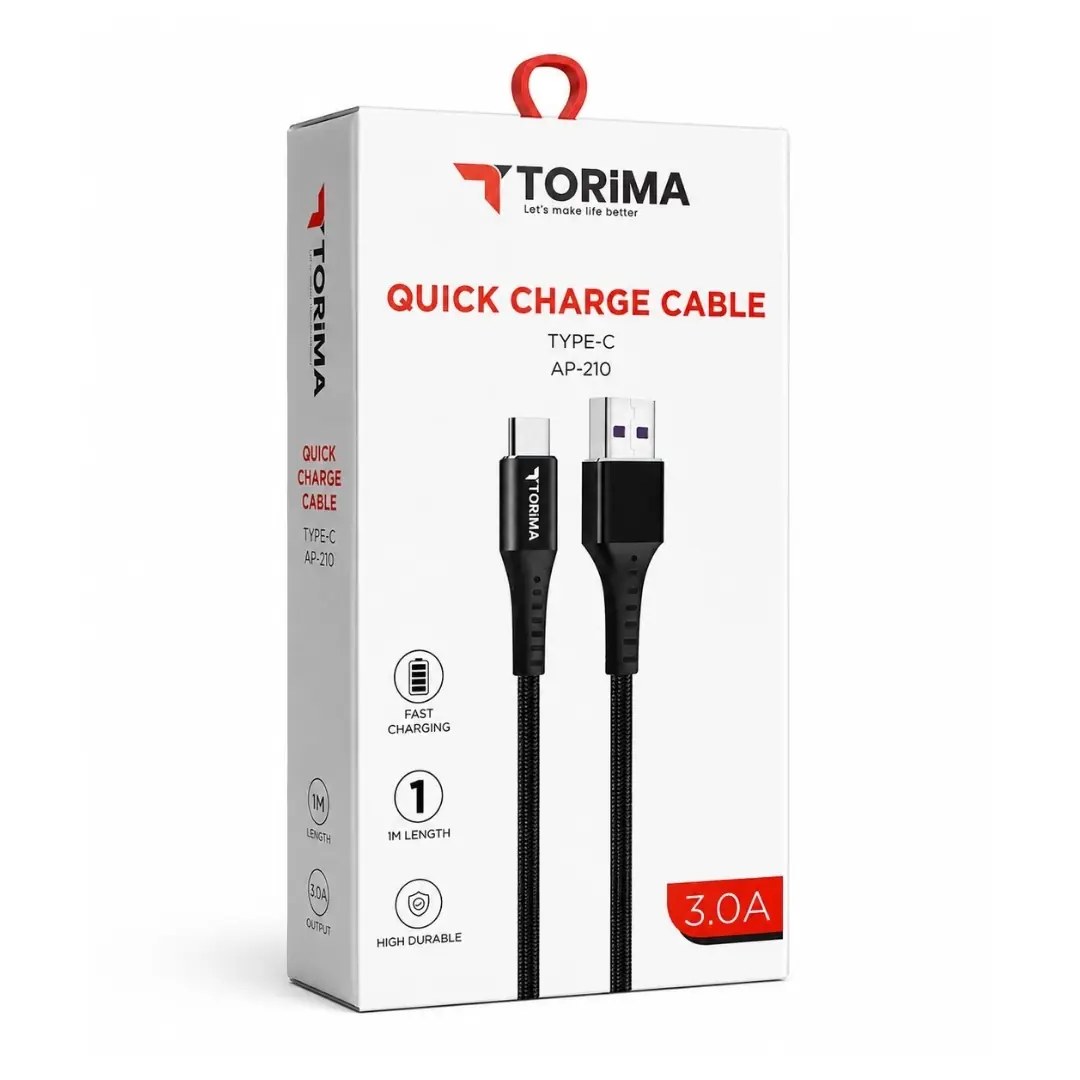 Torima AP-210 USB To Type-C Hızlı Şarj Kablosu