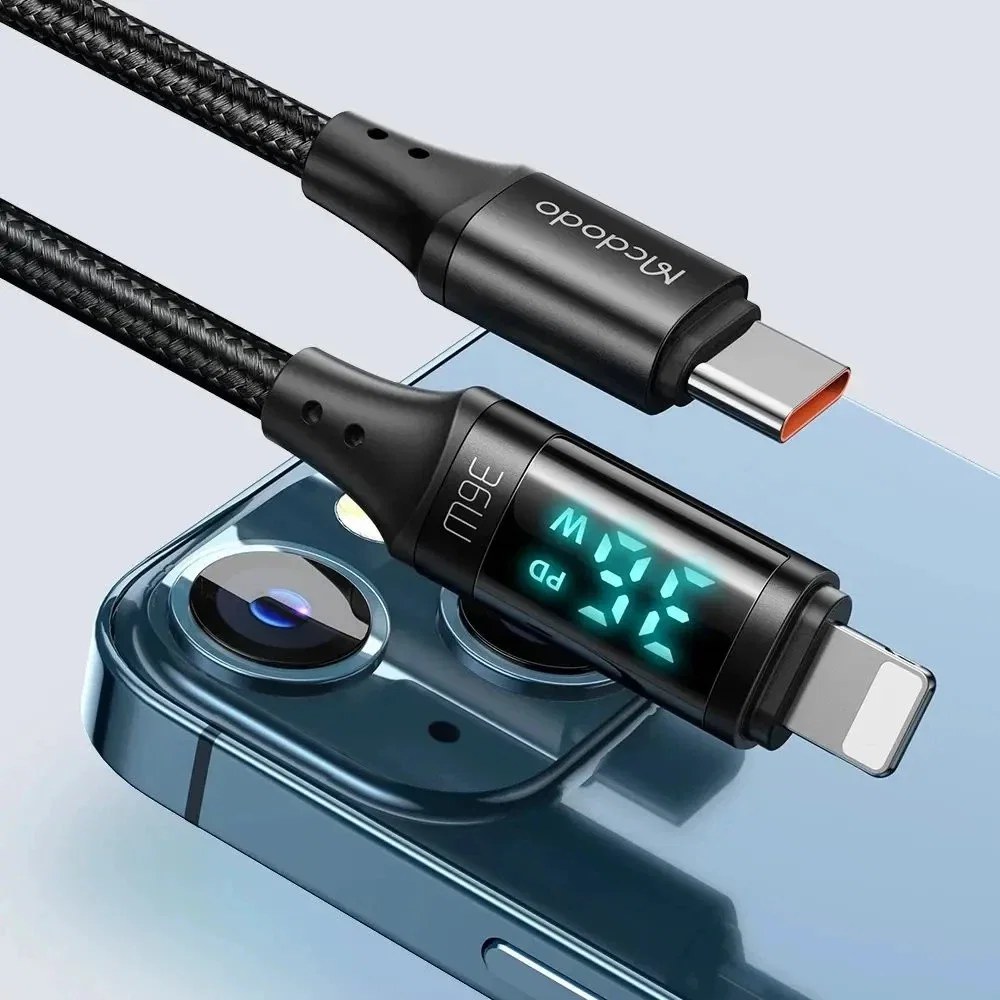 Mcdodo CA-1030 36W Type-C To Lightning Dijital Göstergeli Data Şarj Kablosu 1.2m