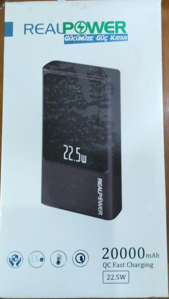 Realpower 20000Mah 22.5W Taşınabilir Beyaz Powerbank Rp-Pb2