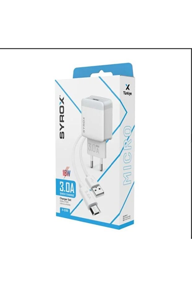 Syrox Q30 Micro USB Kablolu Hızlı Şarj Aleti