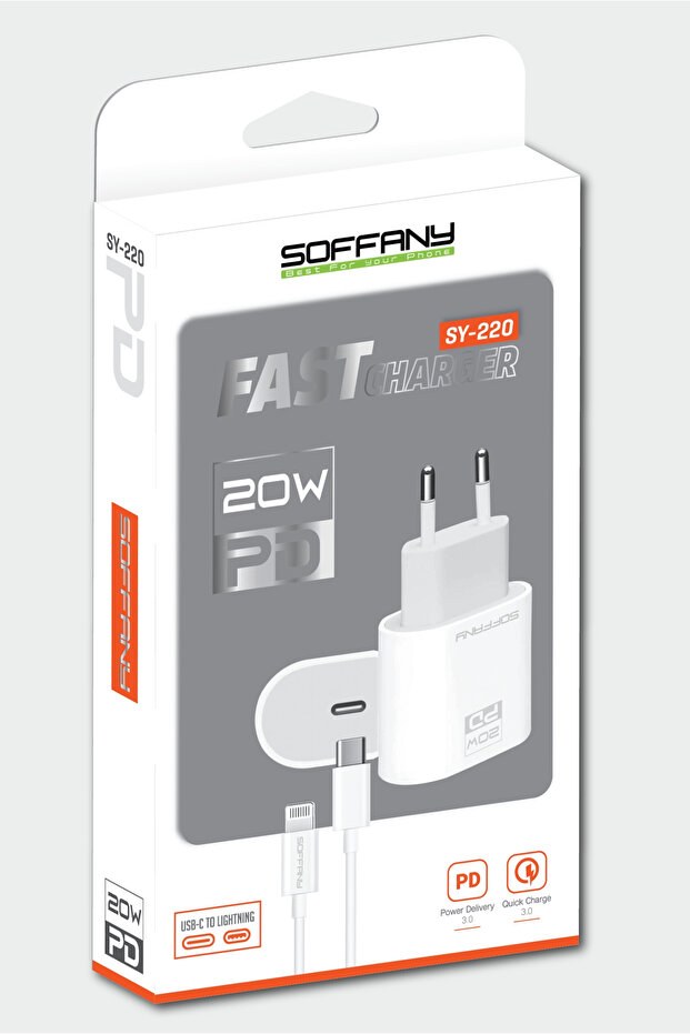 soffany 20W PD Lightning Şarj & Data Kablosu