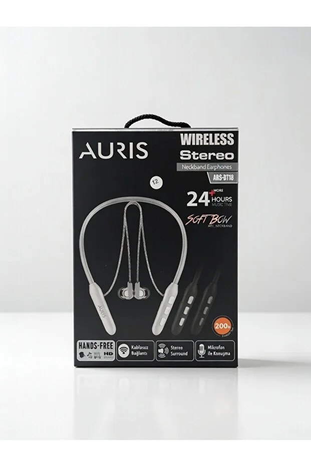 Auris ARS-BT18 Boyun Askılı Bluetooth Kulaklık 24+ Saat Kullanım