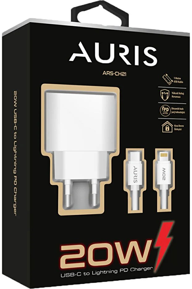 Auris CH21 20W Lightning Şarj Seti 100cm