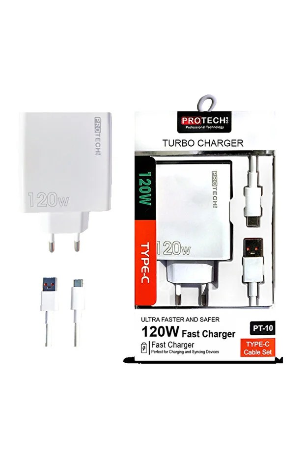 Protech PT-10 120W TYPE-C Hızlı Şarj Seti